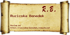 Ruzicska Benedek névjegykártya